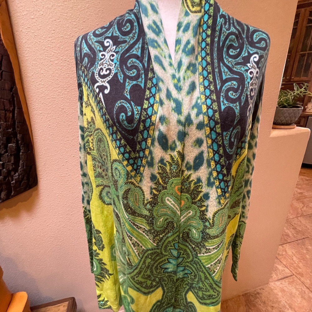 Rondina New York Open Long Cardigan Paisley Size XS NWT! Retail: $298